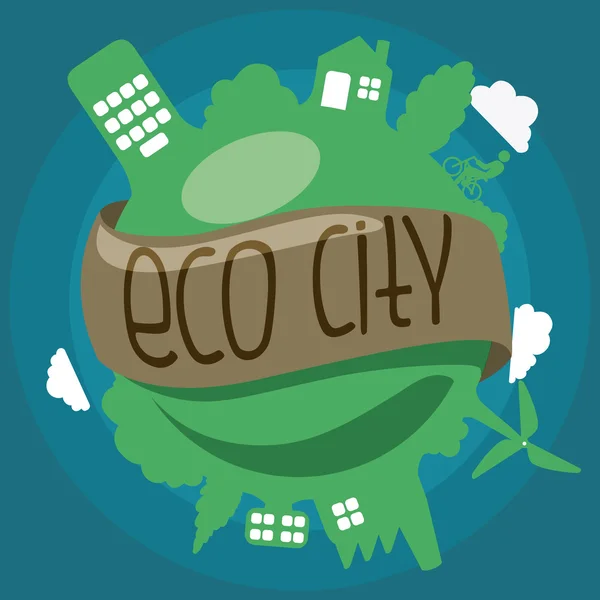 Eco stad ontwerp vector illustratie eps10 afbeelding — Stockvector