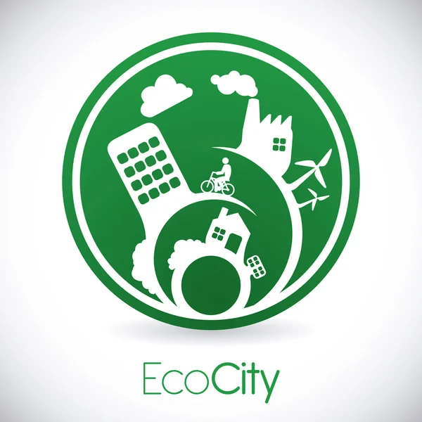 Eco stad ontwerp vector illustratie eps10 afbeelding — Stockvector