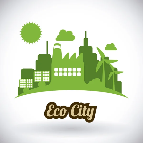 Eco city design vektor illustration eps10 grafiska — Stock vektor