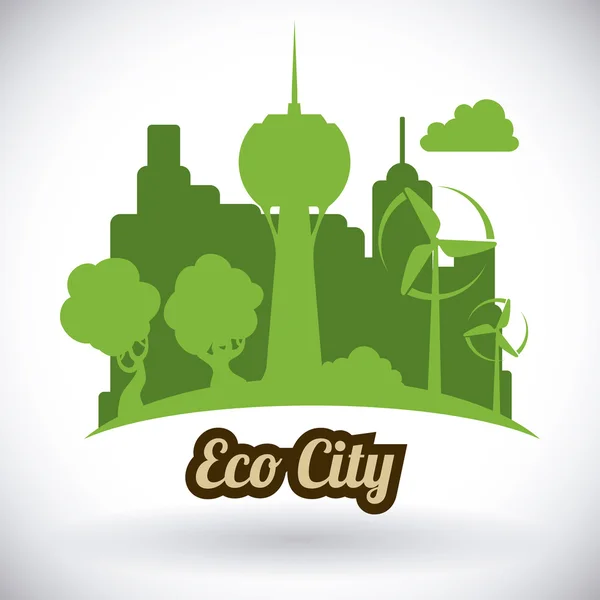 Eco city design vektor illusztráció eps10 grafikus — Stock Vector