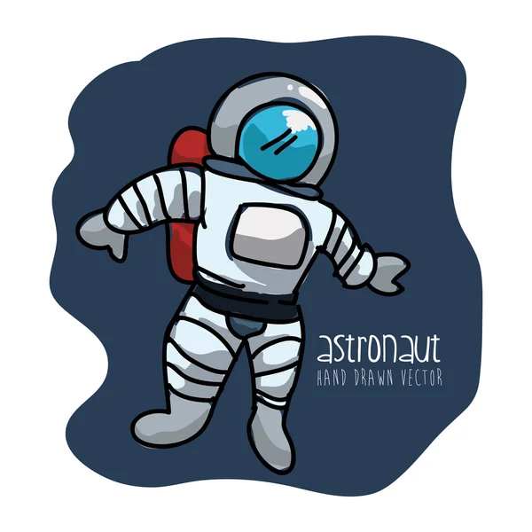 Astronaut getrokken — Stockvector