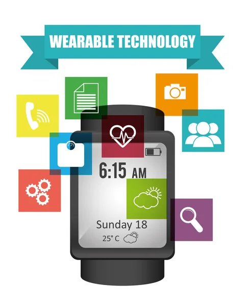 Wearable technology — Stock Vector