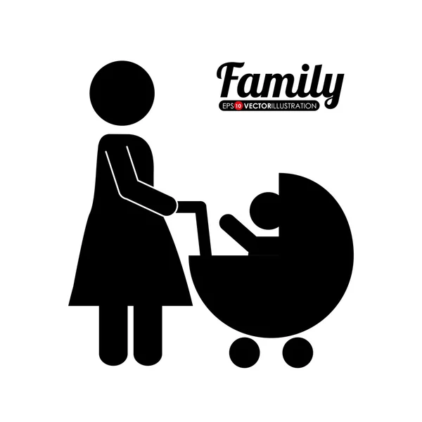 Family silhouette — Stock Vector