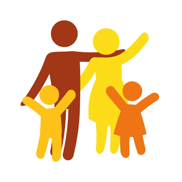 Familie Silhouet — Stockvector