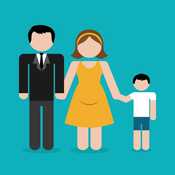 Familie Silhouet — Stockvector