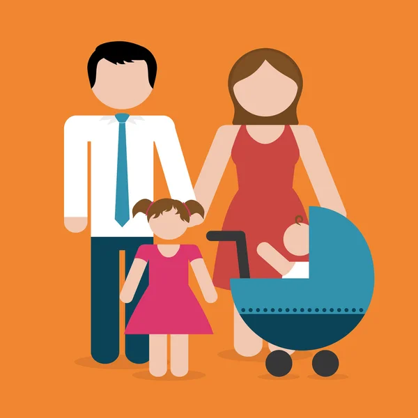 Familie Silhouet — Stockvector