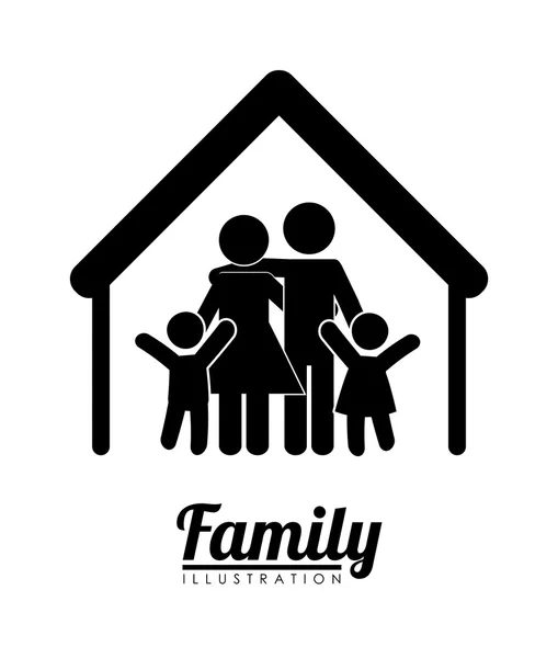 Family silhouette — Stock Vector