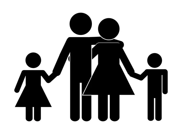 Family silhouette — Stock Vector