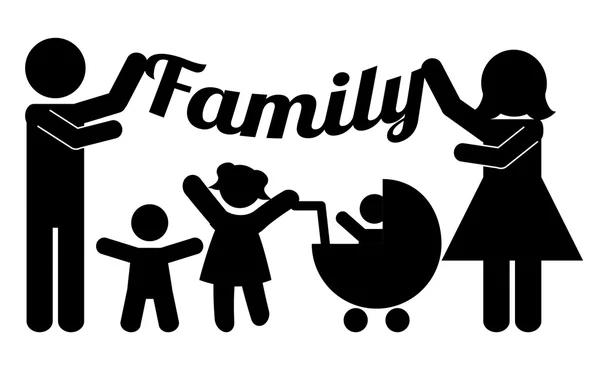 Famille heureuse — Image vectorielle