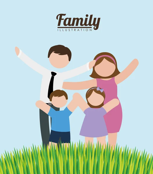 Familia feliz — Vector de stock