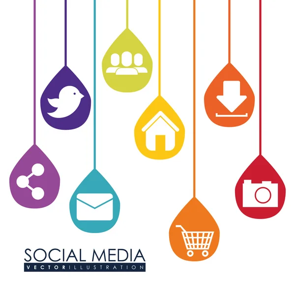 Social media — Vettoriale Stock