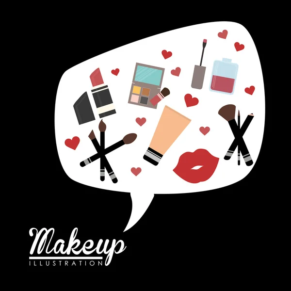 Ontwerp, vectorillustratie make-up. — Stockvector