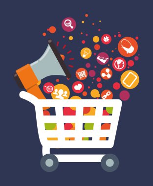 E-ticaret tasarım, vektör çizim.