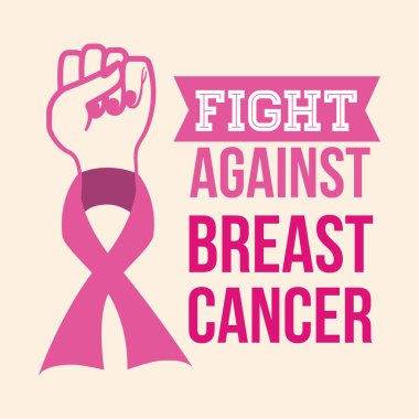 Meme kanseri tasarım, vektör çizim.