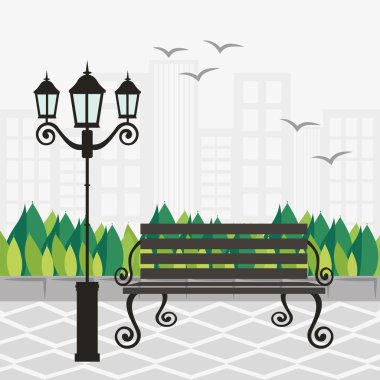 Park tasarım, vektör çizim.
