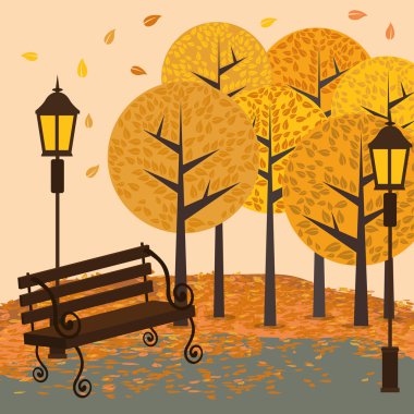 Park tasarım, vektör çizim.