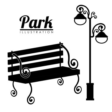 Park tasarım, vektör çizim.