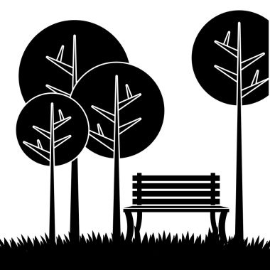 Park tasarım, vektör çizim.