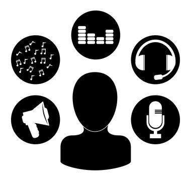 Ses tasarımı, vektör çizim.