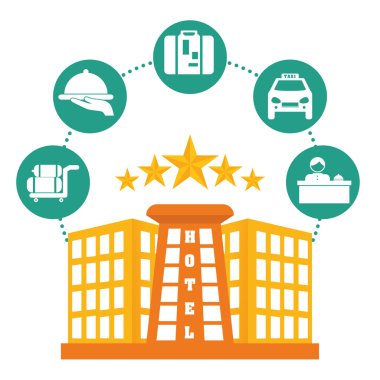 Otel tasarımı, vektör çizim.