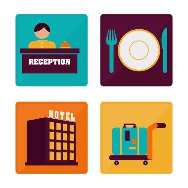 Otel tasarımı, vektör çizim.