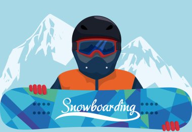 Snowboard tasarım, vektör çizim.