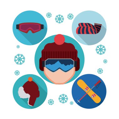 Snowboard tasarım, vektör çizim.