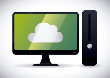 Bulut bilgi işlem tasarım, vektör çizim.