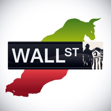 Wall street tasarım, vektör çizim.