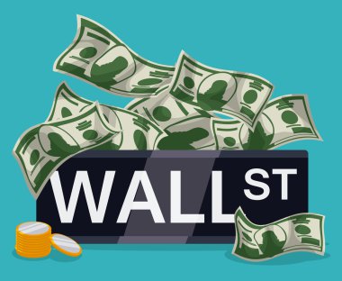 Wall street tasarım, vektör çizim.