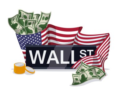 Wall street tasarım, vektör çizim.