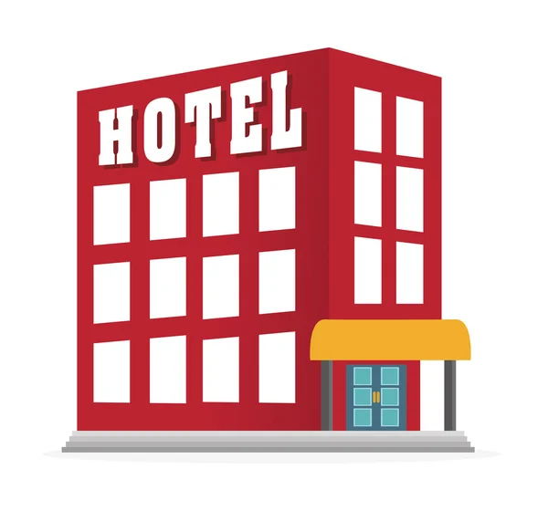 Progettazione dell'hotel, illustrazione vettoriale . — Vettoriale Stock