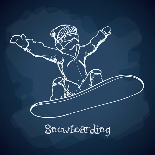 Desenho de snowboard, ilustração vetorial . —  Vetores de Stock