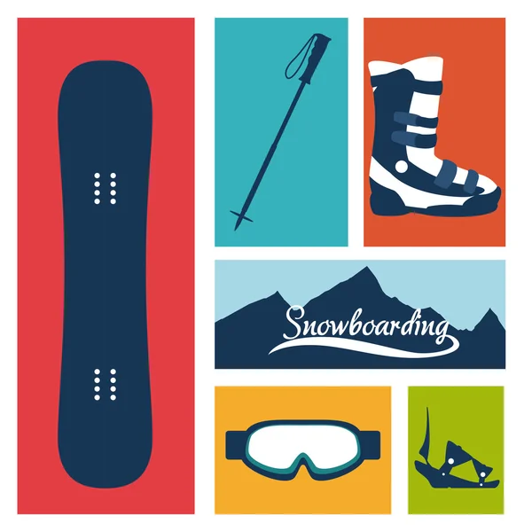 Diseño de snowboard, ilustración vectorial . — Archivo Imágenes Vectoriales