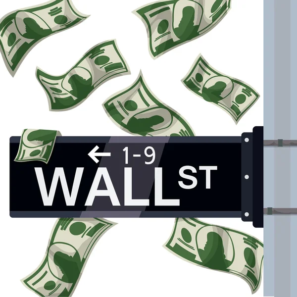 Wall street ontwerp, vectorillustratie. — Stockvector