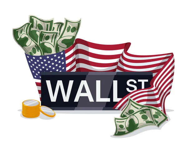 Desenho de Wall Street, ilustração vetorial . —  Vetores de Stock