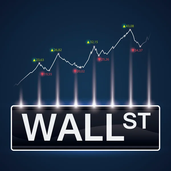 Wall street ontwerp, vectorillustratie. — Stockvector