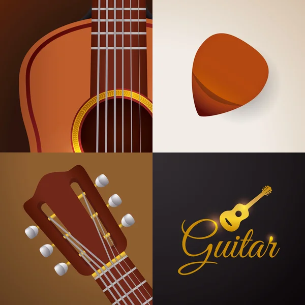 Diseño de guitarra . — Vector de stock