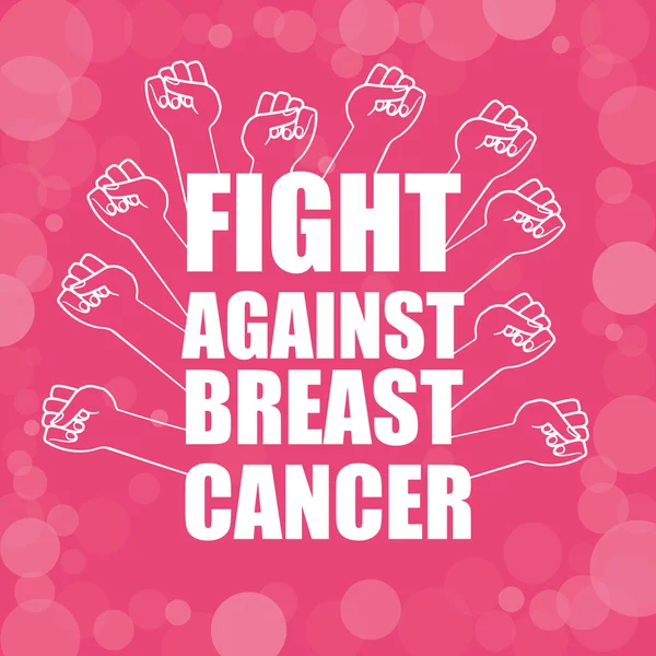 สู้กับมะเร็งเต้านม — ภาพเวกเตอร์สต็อก