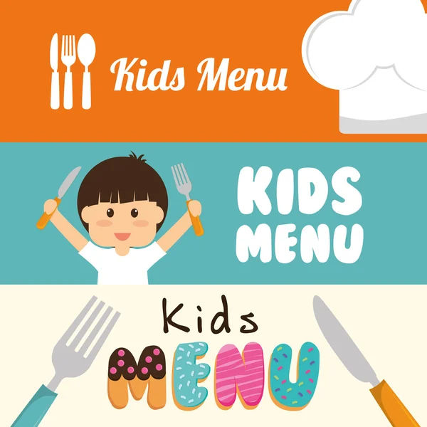 Design menu per bambini . — Vettoriale Stock