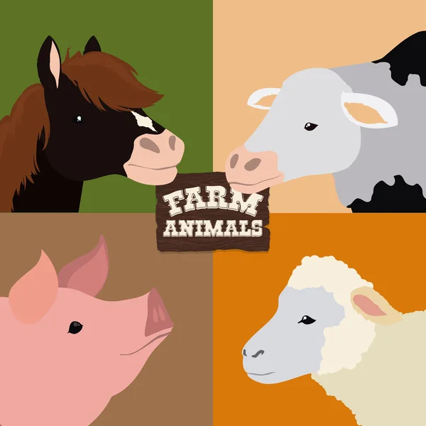 Conception des animaux de ferme . — Image vectorielle