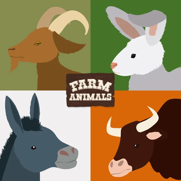 Diseño de animales de granja . — Vector de stock