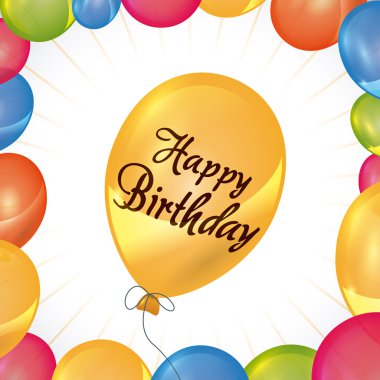 İyi ki doğdun renkli kart tasarımı.