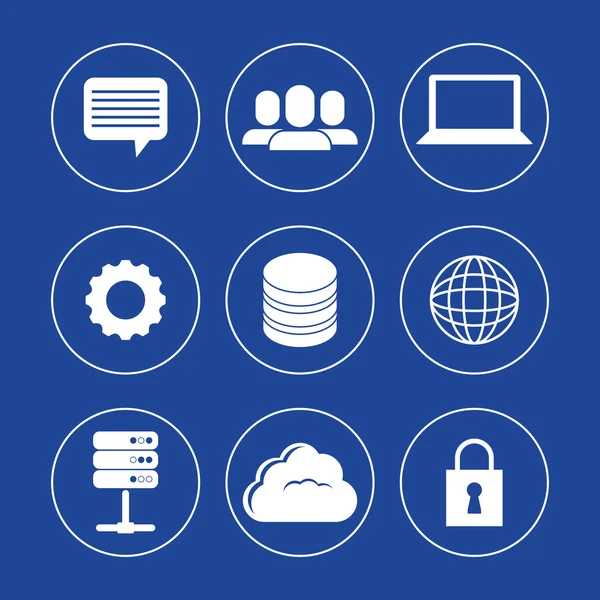 Diseño de base de datos, ilustración vectorial . — Vector de stock