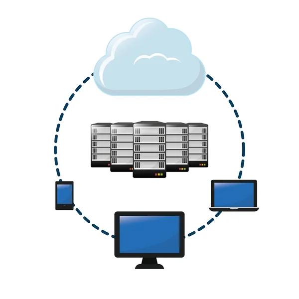 Diseño de base de datos, ilustración vectorial . — Archivo Imágenes Vectoriales