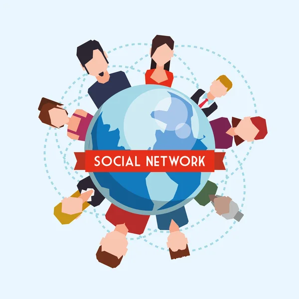 Progettazione social network . — Vettoriale Stock