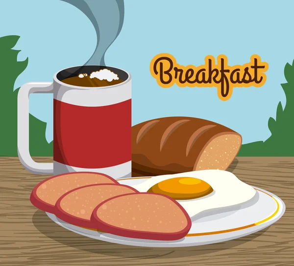 Diseño del desayuno . — Archivo Imágenes Vectoriales