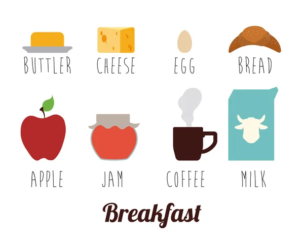 Diseño del desayuno . — Archivo Imágenes Vectoriales