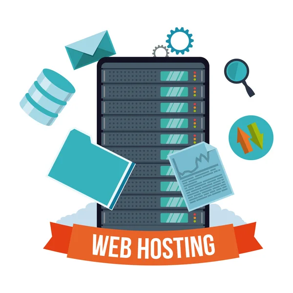 Web hosting ontwerp. — Stockvector