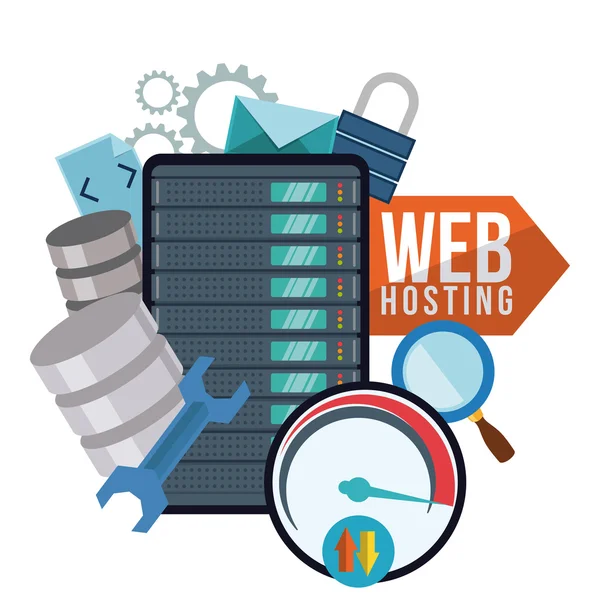 Web hosting design. — Stockový vektor
